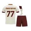 Kit adulte Jersey de football enfants Zaniolo Roma Dzeko Pastore Rome Totti Kluivert Kolarov comme 20 21 chemise de football