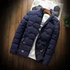 Hiver hommes décontracté chaud Parkas épais confortable veste à glissière solide coupe-vent col montant surdimensionné homme Slim vêtements 4XL 201201