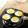 4 delik omlet pan burger yumurta için jambon gözleme makinesi ahşap sapı kızartma pot yapışmaz pişirme kahvaltı Mutfak Gadgets 201223