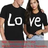 T-shirt à manches courtes pour Couple, vêtements d'été imprimés d'amour, décontracté, en coton, de marque, haut ample