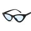 선글라스 브랜드 디자이너 고양이 눈 여성 귀여운 섹시한 삼각형 태양 안경 작은 프레임 Cateye Oculos 빈티지 블랙
