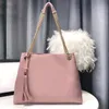 Genuine leather shopping bag chain shoulder bag for women fashion tote bags lady chains handbags sheep leather chain purse messenger bag