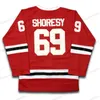 Fartyg från oss # 69 Shoresy Hockey Jersey TV-serien Letterkenny Irländska Jerseys Alla Stitched Red S-3XL