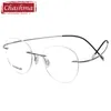 2 g Men Round Prescription Eyeglasses Graduation Lenses Light Optical Frames Rimless Titanium Glass for Women2318704