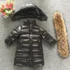 Children's Clothing Down jacket Boys and girls fur collar with long thick coat 2-12 years old LJ201124