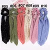 Print scrunchie haar sjaal elastische haarband boog haar rubberen touwen meisje haar stropdassen accessoires 14 stijl mode roosterstreep