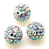 Miasol 20 Pcs Blue Pave Micro Crystal Ball Beads 10mm Disco Ball With Full Crystal For Diy Jewelry Making Accessories