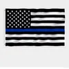 USA Police Flags 3 5 Foot Thin Blue Line USA Flag Black White and Blue American Flag with Brass Gommets Banner Flags AAD27531563783