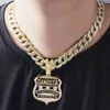 Hip Hop Iced Out Gangster Pendant 18quot Full CZ Zircon Crystal Iced Cuban Choker Chain Bling Necklace 2010135570478