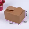 500pcs / Lot Vit / Svart / Brunt Kraftpapper Boxar Bakning Mat Kartong Box Presentkartonger Mooncake Chokladförpackning