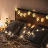 Battery operated 2 5M 138leds Moon Star Curtain String Lights Ramadan Decorations Garland lamp for Christmas Party Wedding Y200903268Z