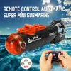 Mini Micro-Radio Pilot Remot Control RC Submarine Ship Boat z LED Light Toy Prezent