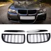 Grille z kratą z przodu nerki-Podwójna linia dla BMW E90 323I 328I 335I 330i 325i seria 32008 (Gloss Black)