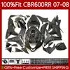 Carrosserie OEM pour Honda CBR600 RR F 5 CBR 600RR 2007-2008 Body 70NO.178 CBR 600 RR CC F5 600CC CBR600RR 07 08 600F5 CBR600F5 Carbon Black 2007 Moulage d'injection 2008