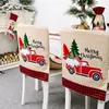 عيد الميلاد خلف غطاء كرسي منقوش شاحنة تناول الطعام أغطية للكراسي غرفة لعيد الميلاد وليمة مطبخ غرفة الطعام ديكور JK2010XB