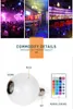 LED -glödlampor 12W Remote Control Intelligent Lamp E27 RGB Bluetooth Speaker Music Light Wireless RGB White Bulb