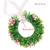 Moeder en dochter garland met dikke bladeren vrouwen meisje haaraccessoires bloemen hoepel hoofddeksels moana feestartikelen bloem kroon