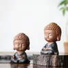 Zen Tathagata tea pet ornaments ceramic purple sand small monk buddha statues home decor accessories modern miniature figurines T200710