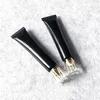 Free Shipping 30ml Black Plastic Eye Cream Bottle 30g Cosmetic Lip Gloss Soft Tube Refillable Concealer Squeeze Bottles