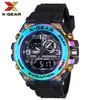 X-Gear는 전자 상거래 회사 중에 인기있는 정통 패션 다기능 방수 전자 스포츠 시계를 판매합니다.