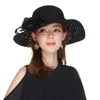 Stingy Brav Hats Kajeer voor Vrouwen Zwart Sexy Floral Crown Vintage Style Fascinator Sun Hat Party Dance Hair Accessoire