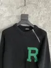 Farection męskie 20FW Raf Simons R logo Zipper Knitwear Sweter