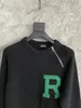 Falection Mens 20FW RAF Simons R Logo Zipper Snitwear Sweater