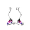 Stud Enamel Jewelry For Women Delicate Purple Leaves Earrings Necklace Fashion Handmade Enamel1