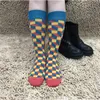 Men's Socks PEONFLY Classic 2021 Casual Men Fashion Design Plaid Colorful Happy Business Party Dress Cotton