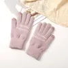 Fünf Finger Handschuhe Damen Winter Touchscreen Gestrickt Vollfinger Damen Basic Warme Handgelenk Fäustlinge Weiblich Outdoor Frauen1