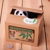 Panda Coin Box Kids Money Bank Automated Cat Thief Money Boxes Toy Gift för Barn Mynt Piggy Pengar Spara Box 201125