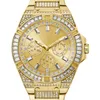 Hommes Diamant Montre Gold Cadran doré