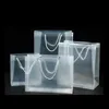 Clear PVC Christmas Gift Bags Frosted Plastic Transparent Packing Handbags Party Favors Fashion Waterproof Sacks New Arrival 1 88gc G2