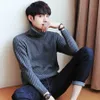 Vit Svart Turtleneck Tröja Män Pullovers Vinter förtjockade Cashmere Mens Stickade Jumpers Male Turtle Neck Sweater Pull 201008