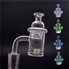 Quartz Banger nail & Carb Cap set 25mm quartz nail 10mm 14mm 18mm Male Female Terp Flat top Bangers for Dab Rigs Glass Bongs dhl free