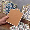 DUNXDECO Table Placemat Coasters Moroccan Floret brick Heat Insulation Pad Kitchen Pot Holder Mesa Vintage Simple Art Desk Decor T200708