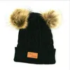 Wintermützen für Kinder, Kleinkinder, Neugeborene, Strickmütze, Totenkopf-Kappen, Tuque mit zwei Doppel-Pom-Pelz-Bällen, Beanie für Jungen und Mädchen, Häkelmützen2332281