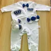 Bebê macacão meninas meninos infantil algodão roupas conjunto chapéu sapatos luvas boas-vindas recém-nascido coroa jóias anjo asa pijama outfit lj201223