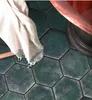 Retro dark green hexagonal Tiles toilet restaurant hexagon floor kitchen wall tile6827090