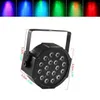 Nowa konstrukcja 30 W 18-RGB LED Auto / Voice Control DMX512 High Brightness Mini Scena Lampa (AC 110-240 V) Czarne ściemniane przemieszczające się światła