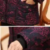 Casual Prints manches longues vestes à capuche pour les femmes âgées hiver chaud coton rembourré manteaux Plue taille dames survêtement Parkas 201027