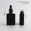 360 x 30 ml Zwart Glas Perfumfles Vierkant Fles Fine 7 Caps Essential Oil Chemical Parfum Verstuiver Container