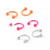 10pcs / Lot C Shape Ball Stainless Steel Nose Hoop Painted Nose Rings Balls Circulars Horseshoes Barbell Ring Body Piercing Jewelry Painted