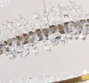 Candelabro de cristal conduzido moderno para sala de estar três anel de iluminação de ouro decoração de casa cristal lâmpadas combinadas círculo elétrico de luz