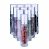 10st Natural Semiprecious Stones Essential Olje Gemstone Roller Ball Flaskor Transparent Glas 10 ml Healing Crystal Chips Inside 201201