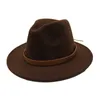 Ozyc Autumn Winter Sun Hat Women Men Men Fedora Hat Classical Wide Brim Feltpy Cloche Capeau模倣ウールキャップY200110