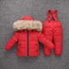 2019 nouvel hiver doudoune enfants ensemble de vêtements bébé enfant en bas âge fille enfants vêtements pour garçon parka Épaissir manteau neige porter combinaison de ski T191026