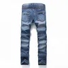 Men Casual Biker Denim Jeans Stretch Pants Solid Regular Fit Male Street Pant Vintage Youth Large Size 220118