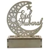 Eid Mubarak Ramadan Decorazioni in legno Hollow Moon Star Blessing Word Decorazione per Happy Eid Mubarak Home Room Decorazione della tavola HHA3433