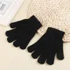 Solid Color Winter Gloves Knitted Warm Full Finger Mittens Children Candy Color Gloves Cute Student Glove 9 Colors